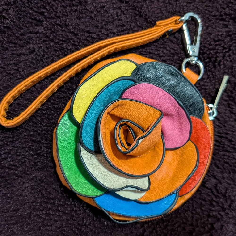 Multicolor Floral Wristlet Clutch